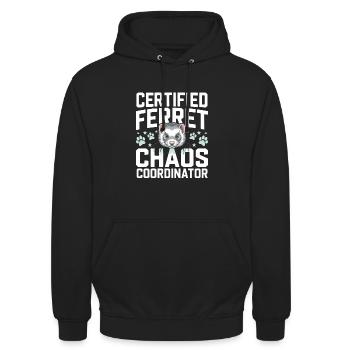 Propriétaire de furet, Amateur de furets, Bonbons - Sweat-shirt à capuche unisexe - noir - Devant - Alina (178cm) & Michal (187cm)