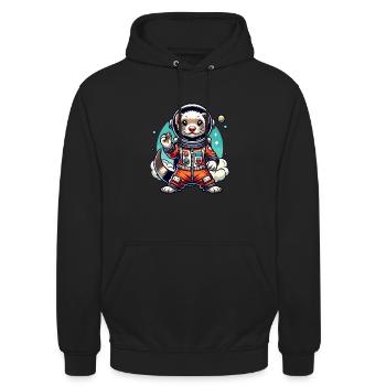 Propriétaire de furet, Amateur de furets, Bonbons - Sweat-shirt à capuche unisexe - noir - Devant - Alina (178cm) & Michal (187cm)