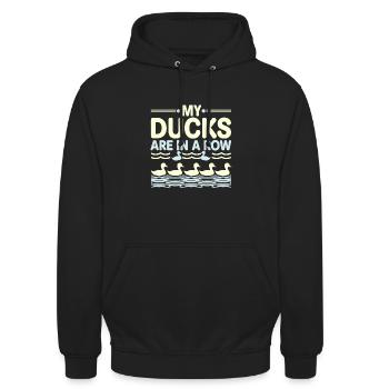 Haustier-entenbesitzer, Entenliebhaber, - Unisex Hoodie - Schwarz - Vorne - Alina (178cm) & Michal (187cm)
