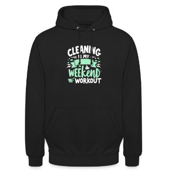 Frühjahrsputz-enthusiasten, Neuanfang Und - Unisex Hoodie - Schwarz - Vorne - Alina (178cm) & Michal (187cm)