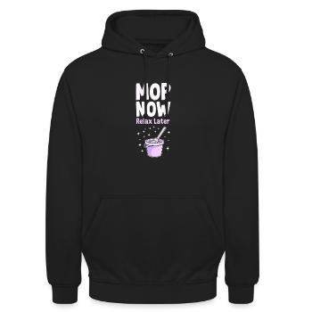Frühjahrsputz-enthusiasten, Neuanfang Und - Unisex Hoodie - Schwarz - Vorne - Alina (178cm) & Michal (187cm)