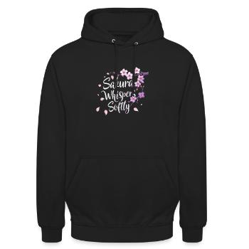 Passionné de fleurs de cerisier Sakura Lovers Printemps - Sweat-shirt à capuche unisexe - noir - Devant - Alina (178cm) & Michal (187cm)