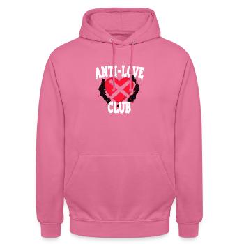 Grunge Saint-Valentin Sombre Romance Amour énervé - Sweat-shirt à capuche unisexe - rose - Devant - Alina (178cm) & Michal (187cm)