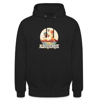 Albuquerque Ballon New Mexico Heißluftballon - Unisex Hoodie - Schwarz - Vorne - Alina (178cm) & Michal (187cm)