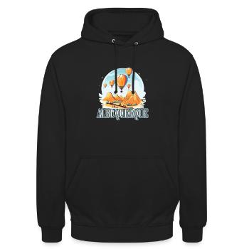Albuquerque Ballon New Mexico Heißluftballon - Unisex Hoodie - Schwarz - Vorne - Alina (178cm) & Michal (187cm)