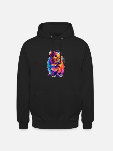 Buntes Hipster-Meerschweinchen - Unisex Hoodie - Schwarz