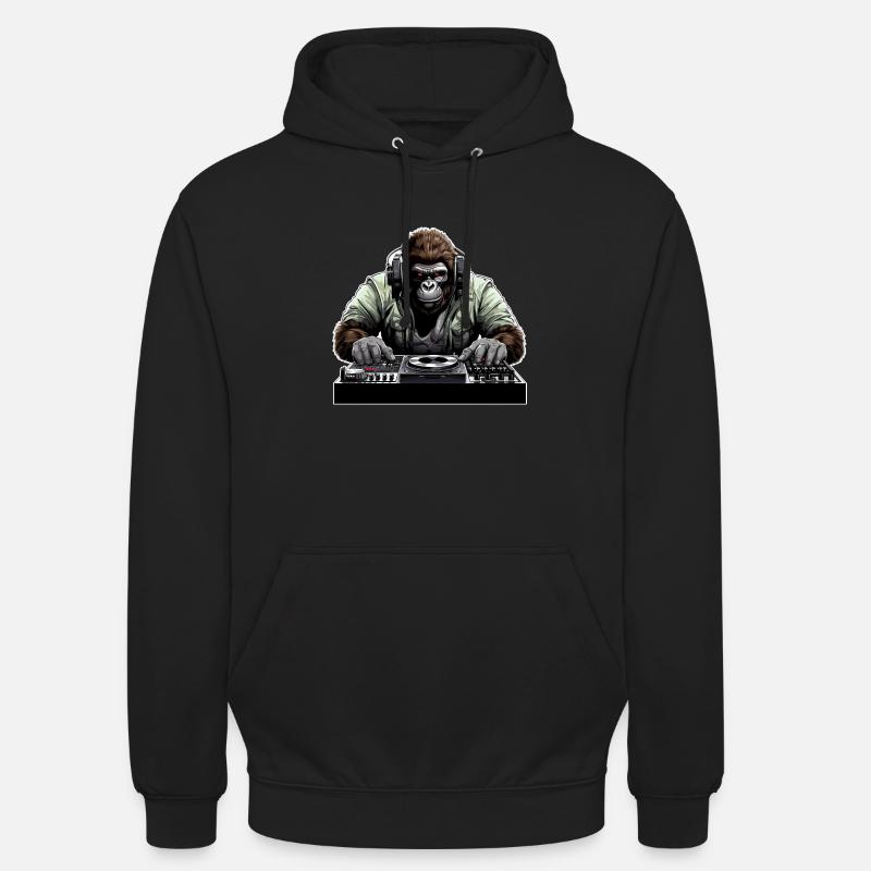 DJ Gorille - Sweat-shirt à capuche unisexe - noir