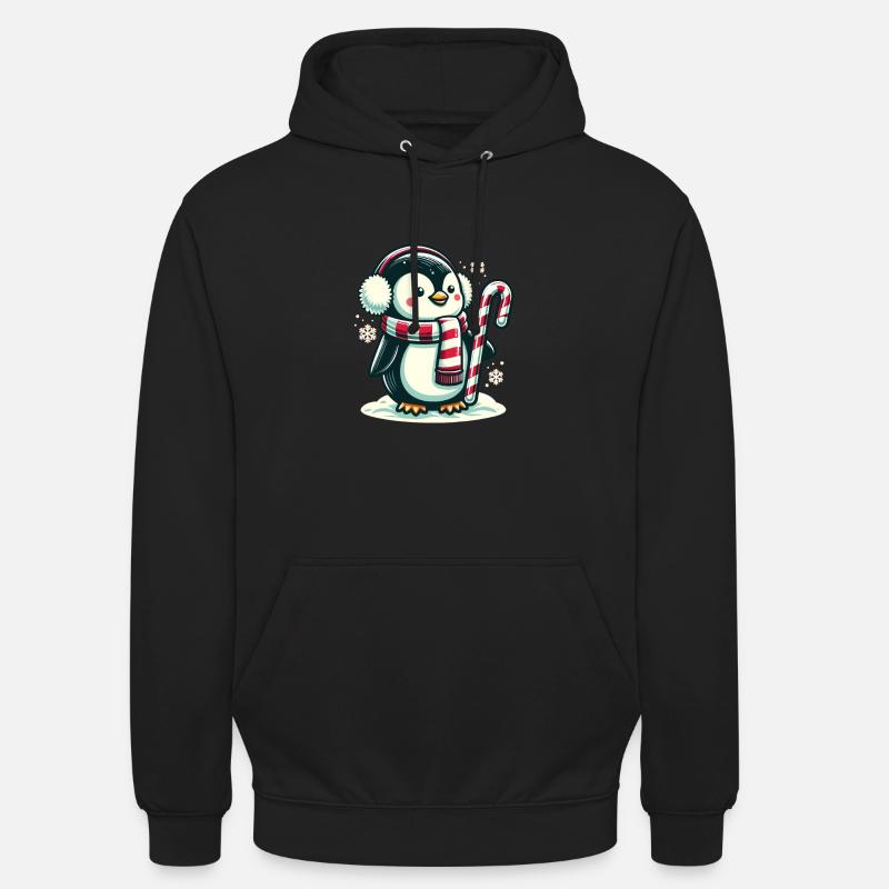Pingouin Noël Animaux Pingouins mignons - Sweat-shirt à capuche unisexe - noir