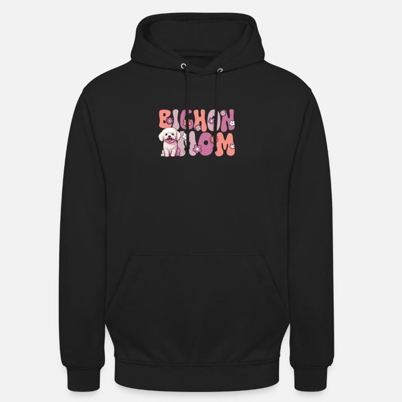 Bichon frisé Groovy Bichon Maman - Sweat-shirt à capuche unisexe - noir