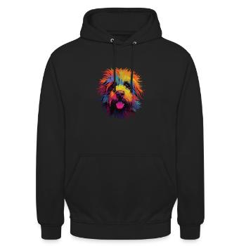Aquarelle colorée Puli - Sweat-shirt à capuche unisexe - noir - Devant - Alina (178cm) & Michal (187cm)