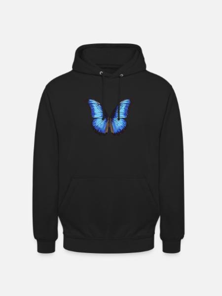 Blue Morpho Butterfly - Unisex Hoodie - black