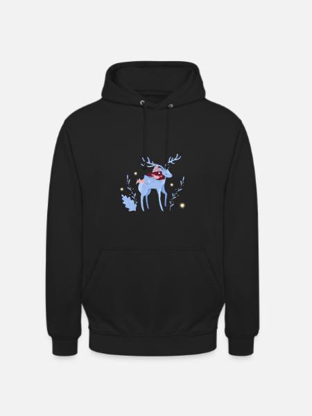 Child slumbers on deer - Unisex Hoodie - black