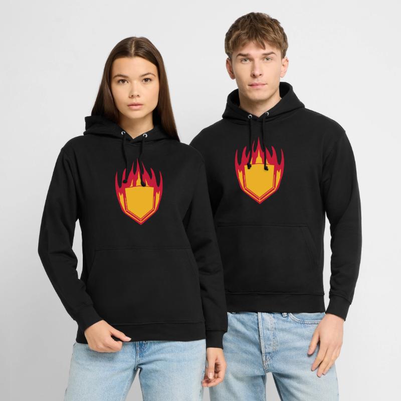 hot fire flames angular shield emblem emblem frame Unisex Hoodie