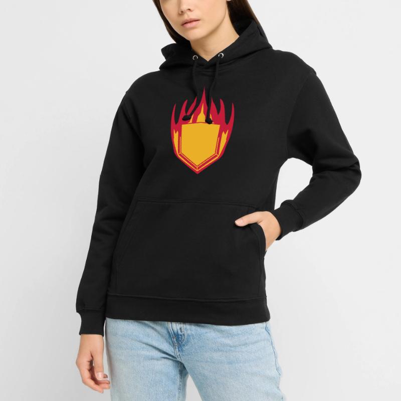hot fire flames angular shield emblem emblem frame Unisex Hoodie