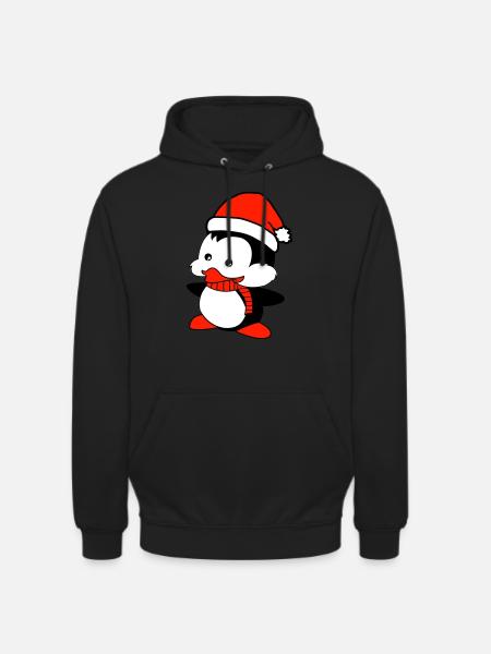 penguin loves Christmas - Unisex Hoodie - black