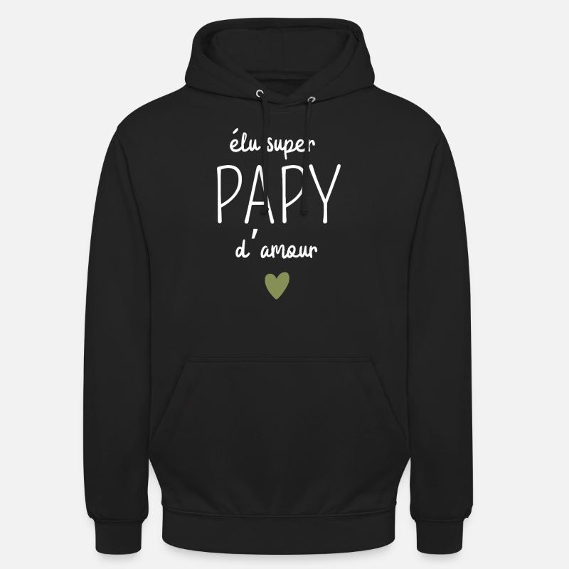 Élu super papy d’amour - Sweat-shirt à capuche unisexe - noir