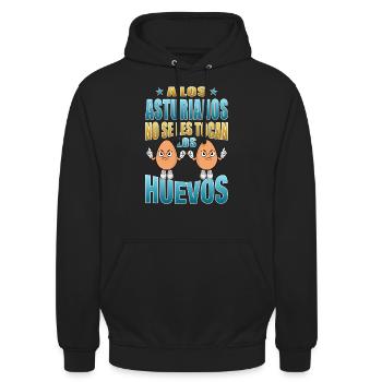 Die Asturier rühren ihre Eier nicht an - Unisex Hoodie - Schwarz - Vorne - Alina (178cm) & Michal (187cm)