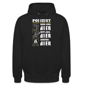 Mon quotidien de policier - Sweat-shirt à capuche unisexe - noir - Devant - Alina (178cm) & Michal (187cm)