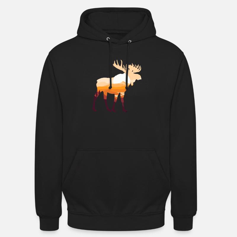 Elch - Unisex Hoodie - Schwarz