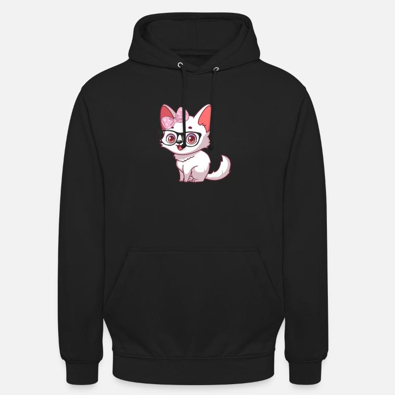 Renard arctique mignon - Sweat-shirt à capuche unisexe - noir