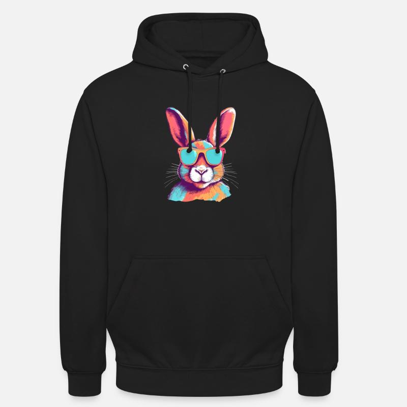 Greg le lapin à lunettes - Sweat-shirt à capuche unisexe - noir