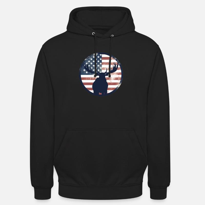 Drapeau américain Orignal - Sweat-shirt à capuche unisexe - noir