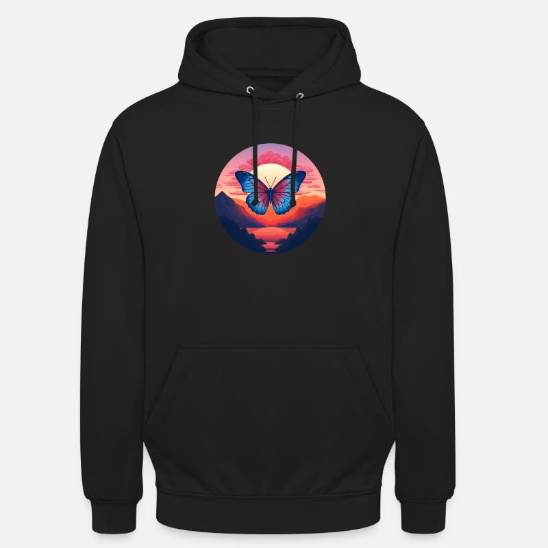 Morpho Papillon Bleu - Sweat-shirt à capuche unisexe - noir