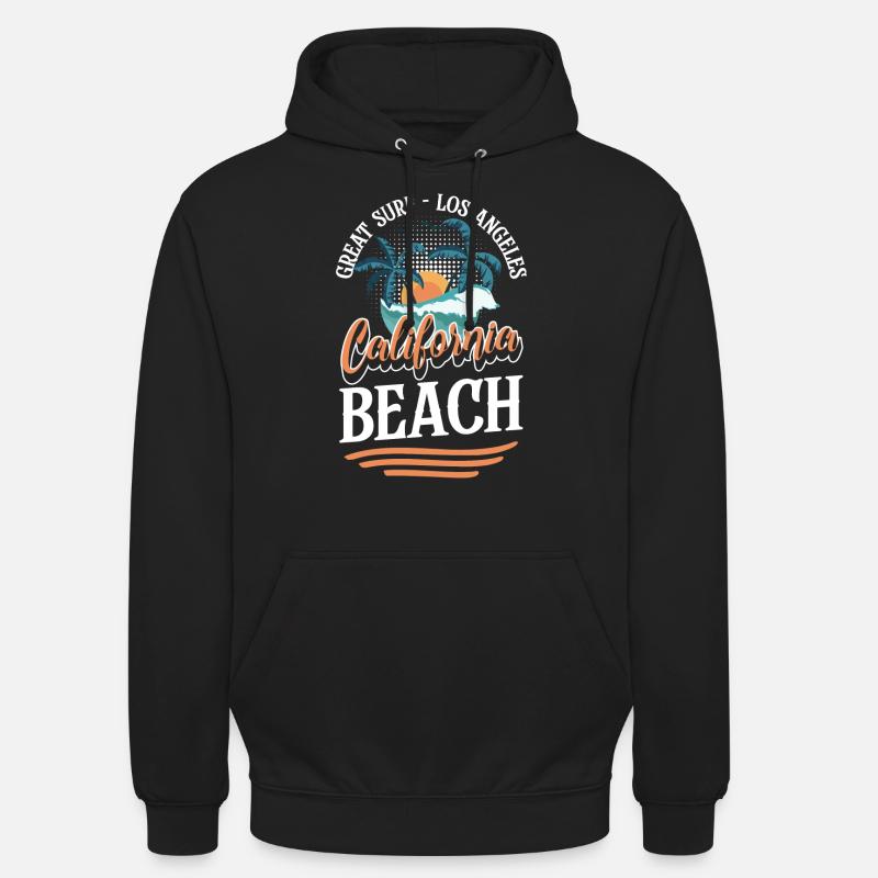 Surf de vagues d’été - Sweat-shirt à capuche unisexe - noir