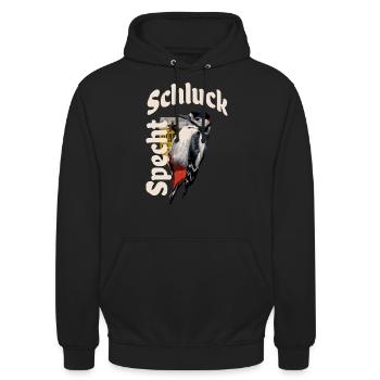 Schluckspecht - Unisex Hoodie - Schwarz - Vorne - Alina (178cm) & Michal (187cm)