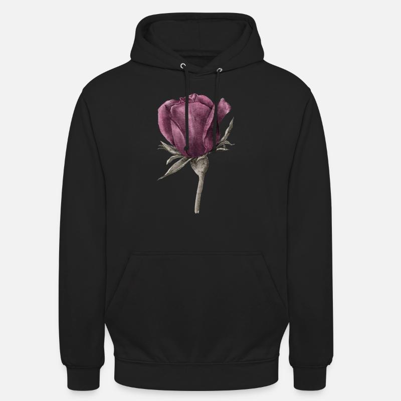 Rose Blume - Unisex Hoodie - Schwarz