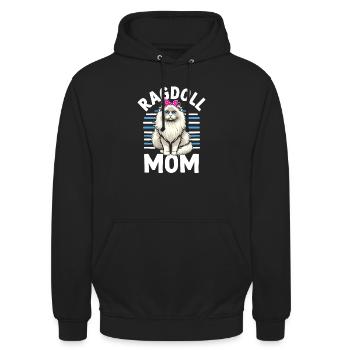 Ragdoll Mama Ragdolls Besitzer Katzenliebhaber - Unisex Hoodie - Schwarz - Vorne - Alina (178cm) & Michal (187cm)