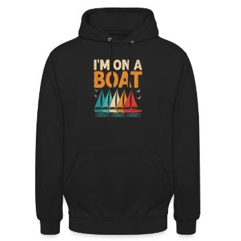 I'm On A Boat Paddle Boat - Unisex Hoodie - black - Front - Alina (178cm) & Michal (187cm)