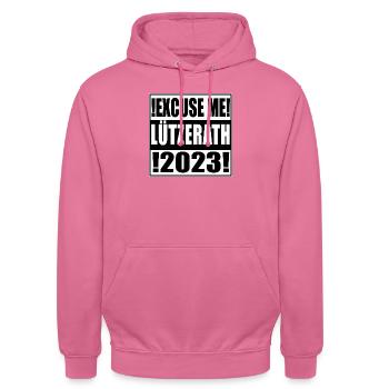 EXCUSE ME Lüzerath 2023 Design - Unisex Hoodie - Pink - Vorne - Alina (178cm) & Michal (187cm)
