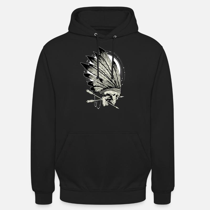 Crâne indien - idée cadeau - Sweat-shirt à capuche unisexe - noir
