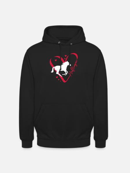 Haflinger Herz - Unisex Hoodie - Schwarz