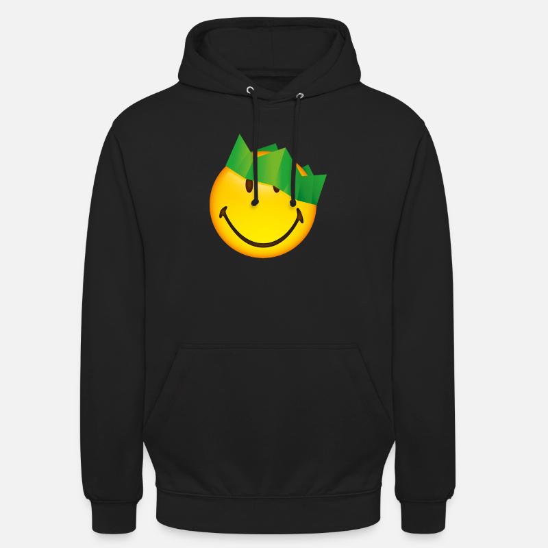 Smiley Green Crown - Sweat-shirt à capuche unisexe - noir