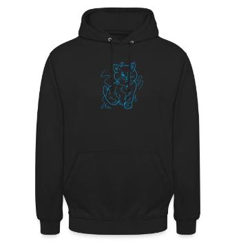 Garçon de chat - Sweat-shirt à capuche unisexe - noir - Devant - Alina (178cm) & Michal (187cm)