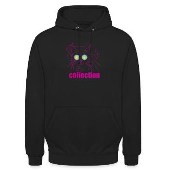 Garçon de chat - Sweat-shirt à capuche unisexe - noir - Devant - Alina (178cm) & Michal (187cm)