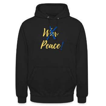 Arrêtez la guerre, faites la paix en Ukraine - Sweat-shirt à capuche unisexe - noir - Devant - Alina (178cm) & Michal (187cm)