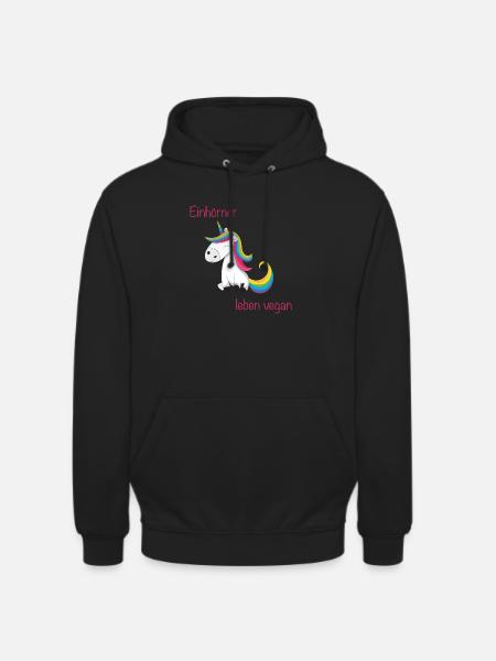 Einhörner leben vegan - Unisex Hoodie - Schwarz