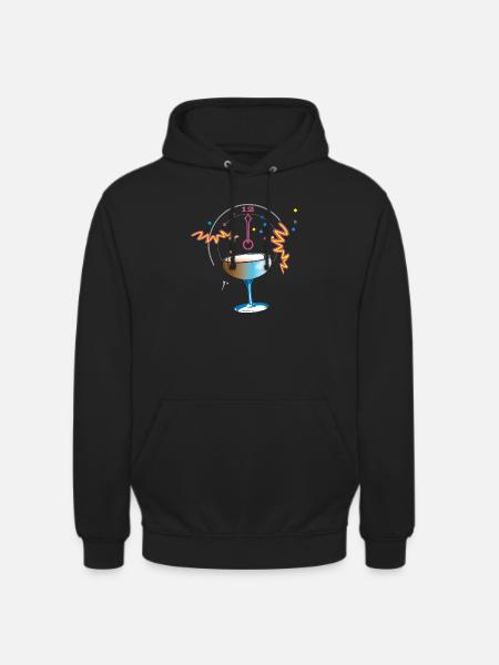 New Year's Toast Confetti - Unisex Hoodie - black