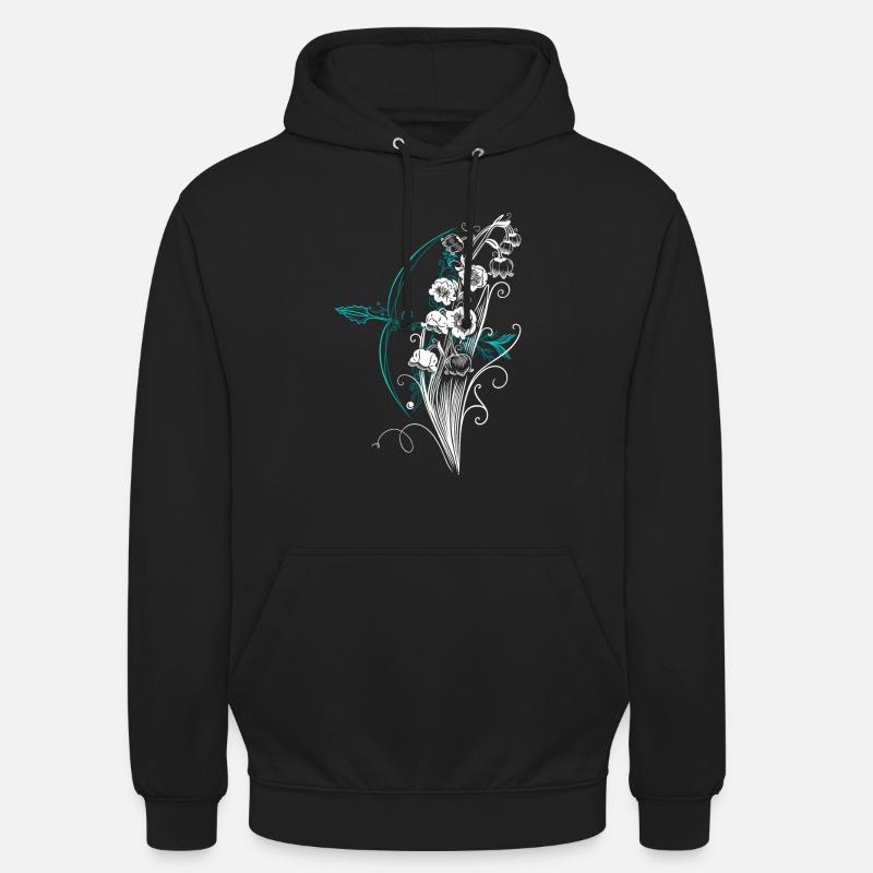 Maiglöckchen Pfeil Bogen - Unisex Hoodie - Schwarz