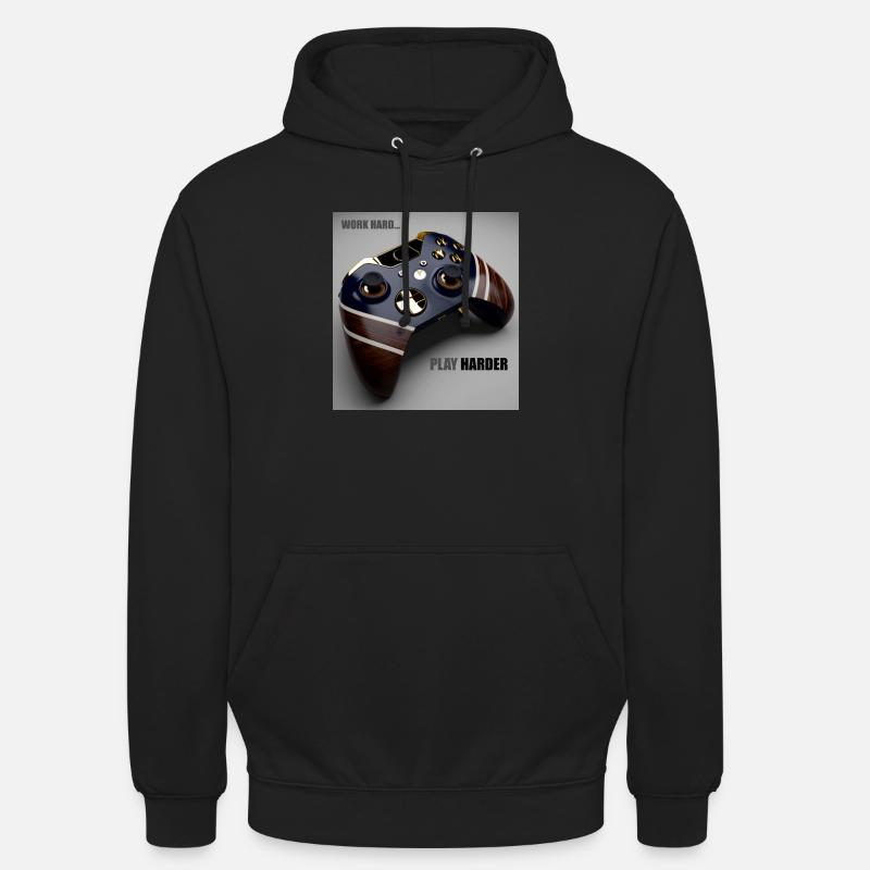 Game Controller Work Hard Geschenk - Unisex Hoodie - Schwarz