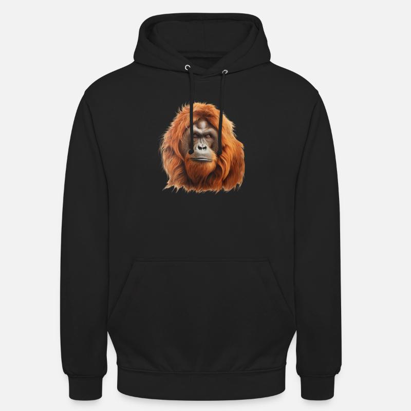 L'orang-outan de Bornéo - Sweat-shirt à capuche unisexe - noir