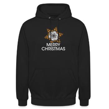 flocon de neige de Noël cristaux de Noël étoile icône - Sweat-shirt à capuche unisexe - noir - Devant - Alina (178cm) & Michal (187cm)