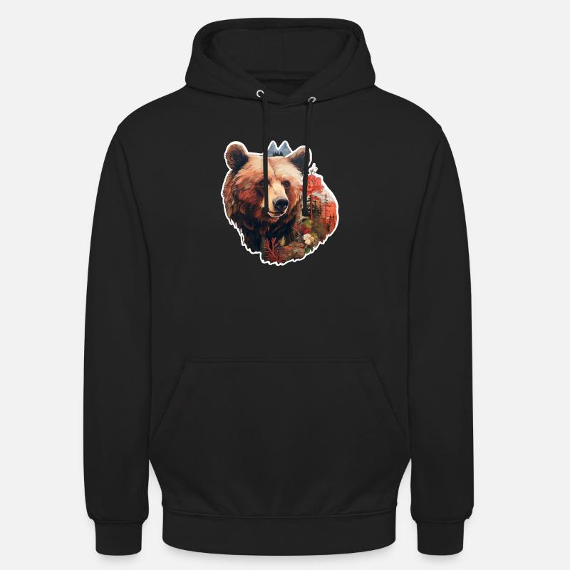 Ours à l’état sauvage - Sweat-shirt à capuche unisexe - noir