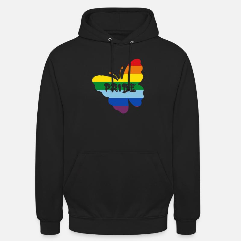 Papillon drapeau arc-en-ciel - Sweat-shirt à capuche unisexe - noir