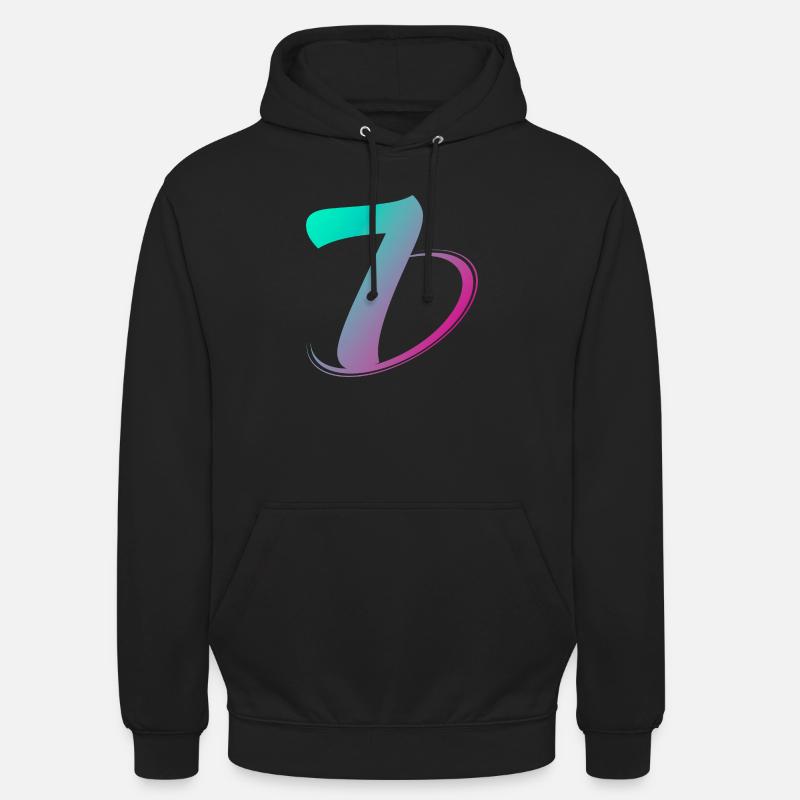 Numéro 7 multicolore - Sweat-shirt à capuche unisexe - noir
