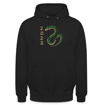 Green snake 2025 - Unisex Hoodie - black - Front - Alina (178cm) & Michal (187cm)