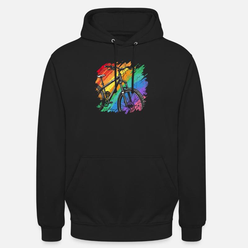 Impression d’art de vélo vibrant - Sweat-shirt à capuche unisexe - noir